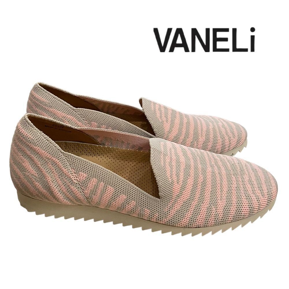 VANELI Verne Women's Pink Grey Zebra Slip-On Flats NEW 7.5